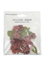 49 AND MARKET 49 AND MARKET RUSTIC BLOOMS CRANBERRY PAPER FLOWERS 28 PIECES