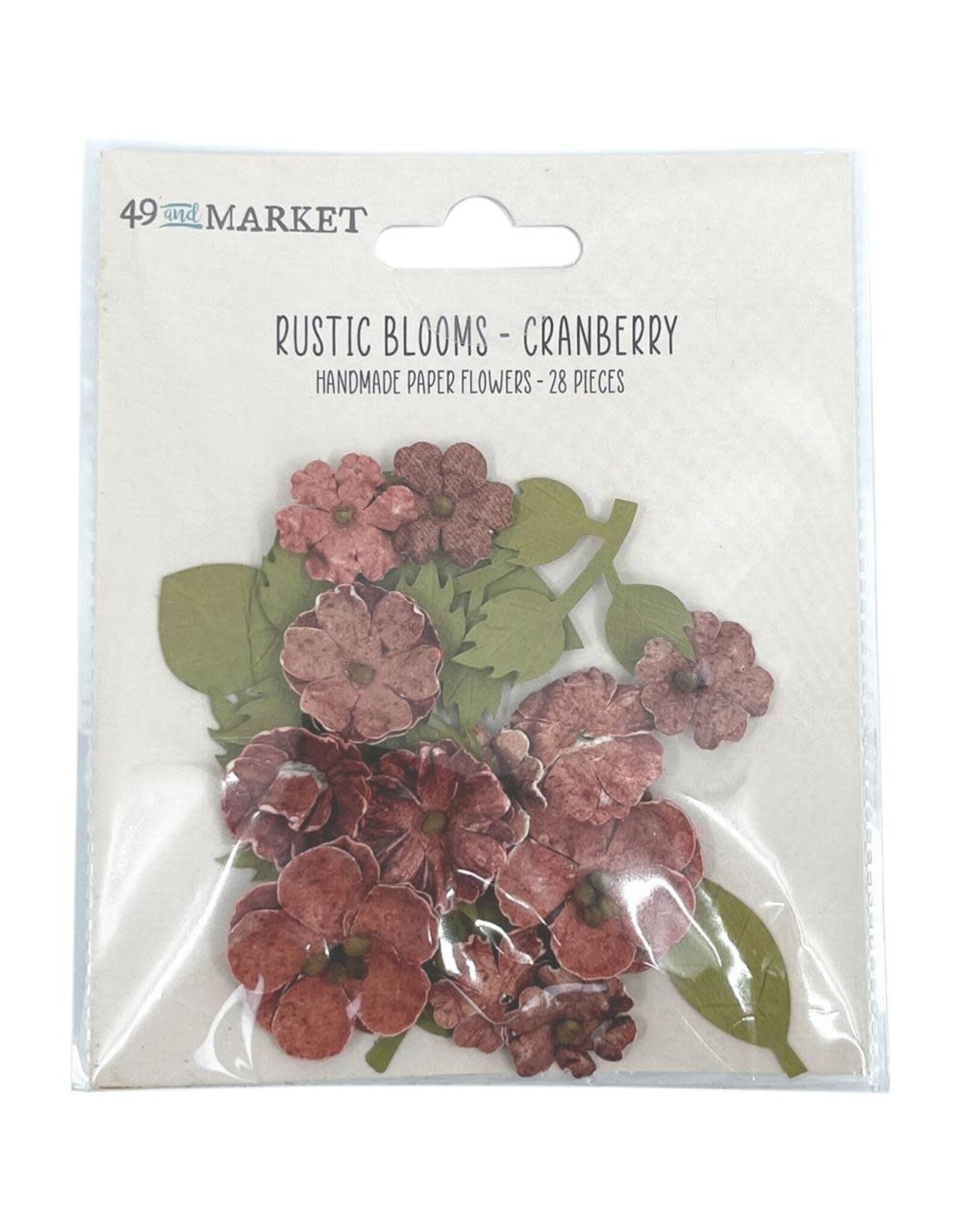 49 AND MARKET 49 AND MARKET RUSTIC BLOOMS CRANBERRY PAPER FLOWERS 28 PIECES