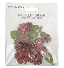 49 AND MARKET 49 AND MARKET RUSTIC BLOOMS CRANBERRY PAPER FLOWERS 28 PIECES