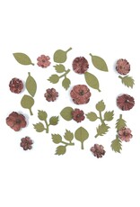 49 AND MARKET 49 AND MARKET RUSTIC BLOOMS CRANBERRY PAPER FLOWERS 28 PIECES