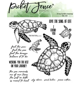 PICKET FENCE PICKET FENCE STUDIOS A SEA TURTLE'S JOURNEY CLEAR STAMP SET