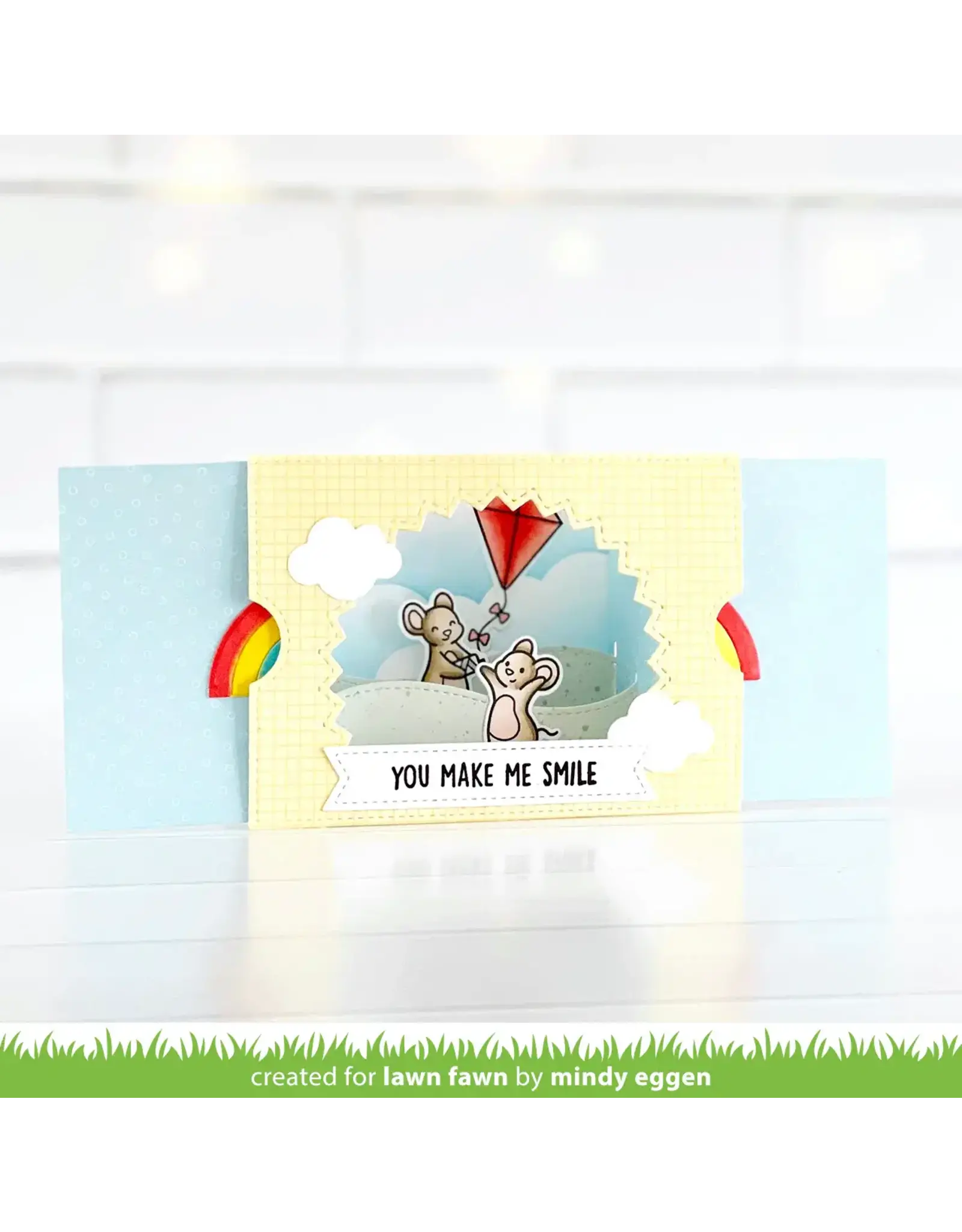 LAWN FAWN LAWN FAWN TA-DA! DIORAMA! SUNBURST WINDOW ADD-ON DIE SET