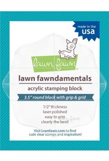 LAWN FAWN LAWN FAWN ACRYLIC BLOCK 3.5" ROUND WITH GRIP & GRID