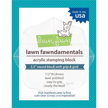 LAWN FAWN LAWN FAWN ACRYLIC BLOCK 3.5" ROUND WITH GRIP & GRID