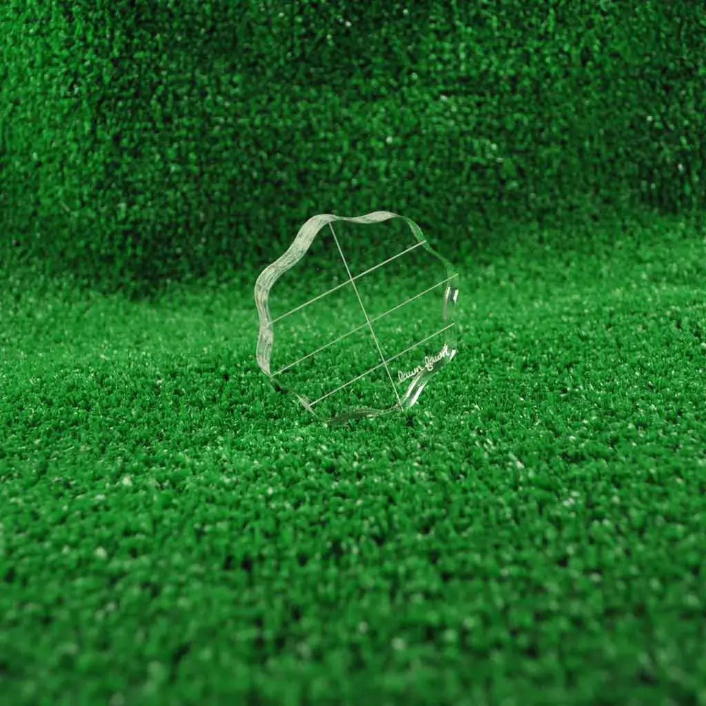 LAWN FAWN LAWN FAWN ACRYLIC BLOCK 3.5" ROUND WITH GRIP & GRID