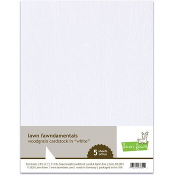 LAWN FAWN LAWN FAWN WOODGRAIN WHITE 8.5 X 11 CARDSTOCK 5PK