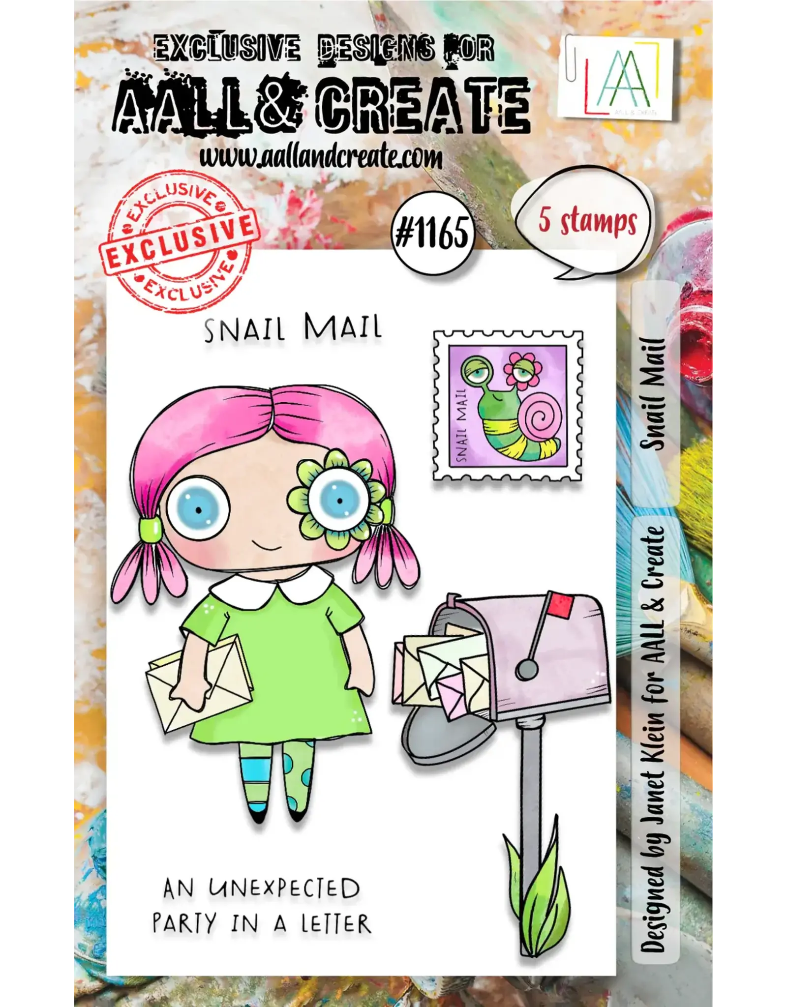 AALL & CREATE AALL & CREATE JANET KLEIN #1165 SNAIL MAIL A7 CLEAR STAMP SET