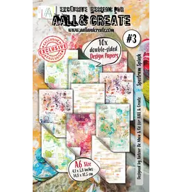 AALL & CREATE AALL & CREATE AUTOUR DE MWA & CO #3 SPECTRUM SPLASH A6 DOUBLE-SIDED DESIGN PAPERS 10/PK