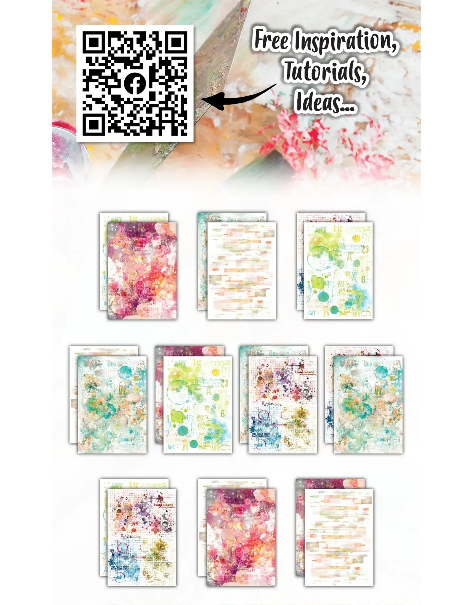 AALL & CREATE AALL & CREATE AUTOUR DE MWA & CO #3 SPECTRUM SPLASH A6 DOUBLE-SIDED DESIGN PAPERS 10/PK