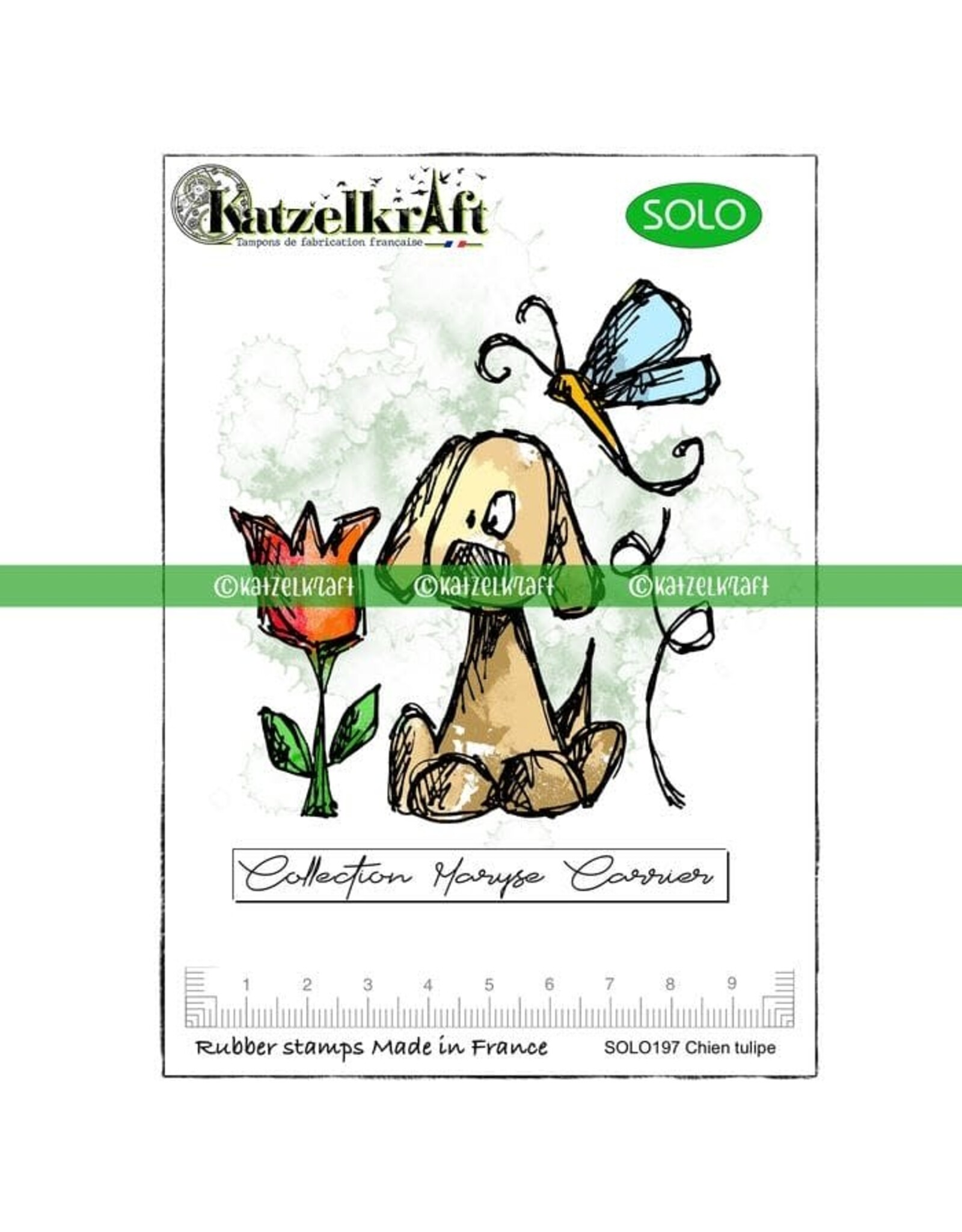 KATZELKRAFT KATZELKRAFT MARYSE CARRIER COLLECTION CHIEN TULIPE CLING STAMP SET