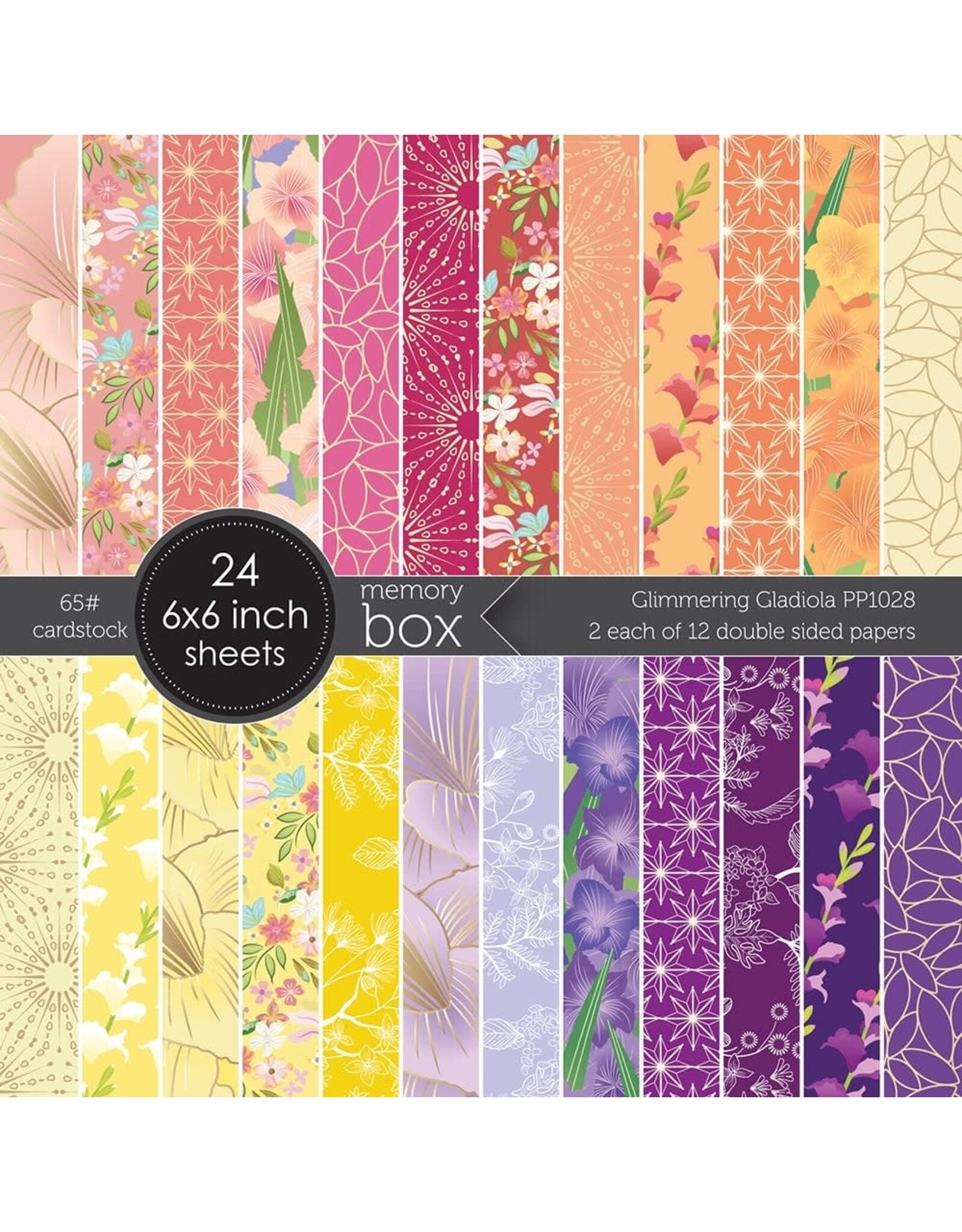 MEMORY BOX MEMORY BOX GLIMMERING GLADIOLA 6x6 PAPER PAD 24SHEETS