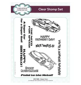 CREATIVE EXPRESSIONS CREATIVE EXPRESSIONS - SUPER CARS CLEAR STAMP SET