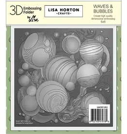 LISA HORTON CRAFTS LISA HORTON CRAFTS WAVES & BUBBLES 6x6 3D EMBOSSING FOLDER