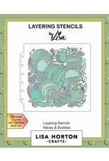 LISA HORTON CRAFTS LISA HORTON CRAFTS WAVES & BUBBLES 6x6 LAYERING STENCILS