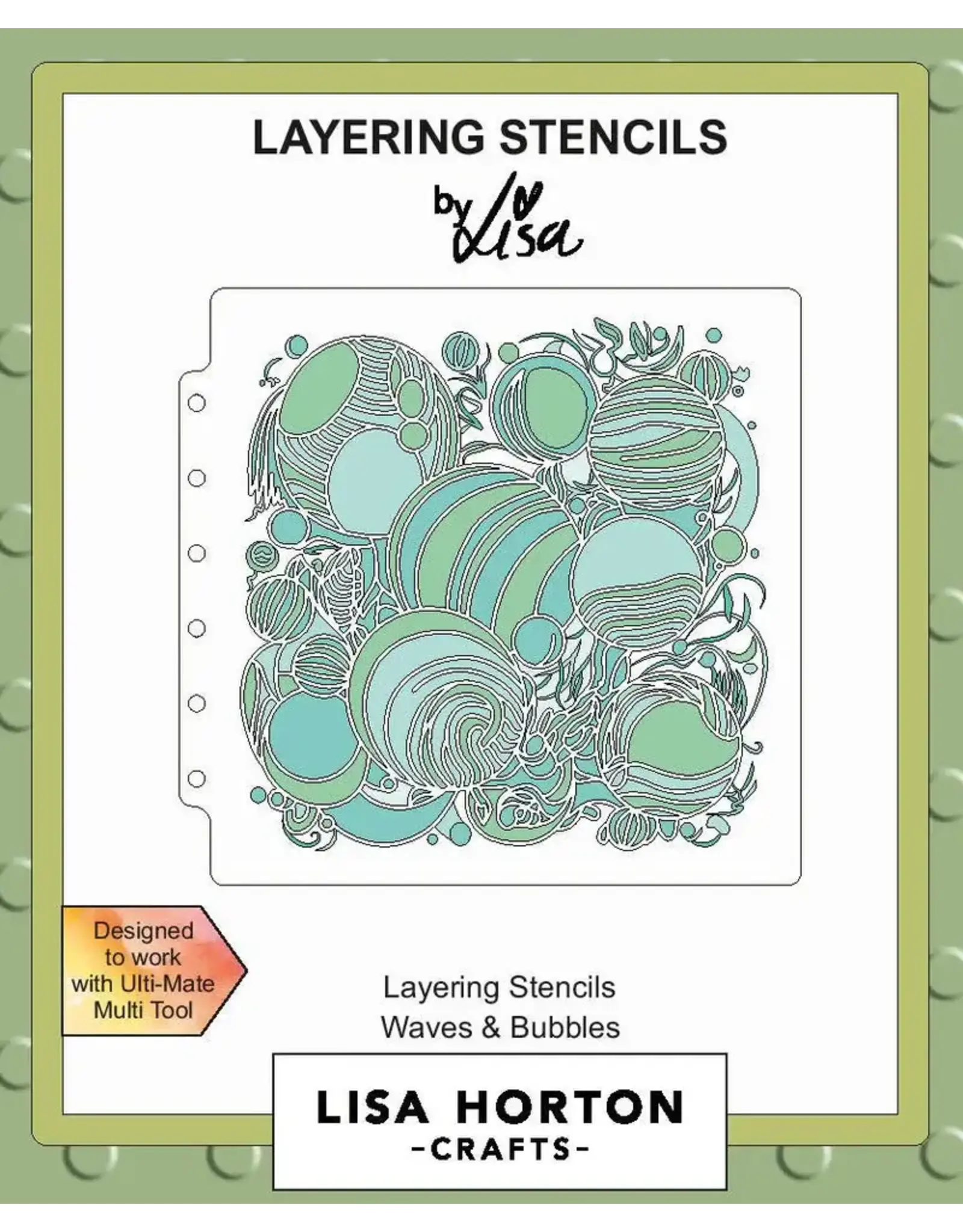 LISA HORTON CRAFTS LISA HORTON CRAFTS WAVES & BUBBLES 6x6 LAYERING STENCILS