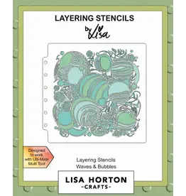 LISA HORTON CRAFTS LISA HORTON CRAFTS WAVES & BUBBLES 6x6 LAYERING STENCILS