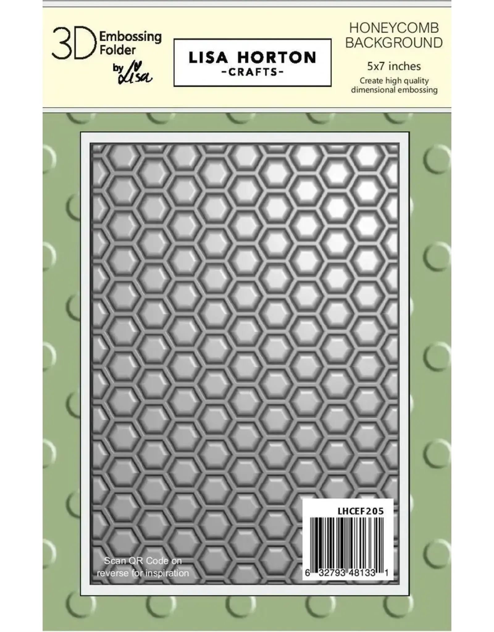 LISA HORTON CRAFTS LISA HORTON CRAFTS HONEYCOMB BACKGROUND 5x7 3D EMBOSSING FOLDER
