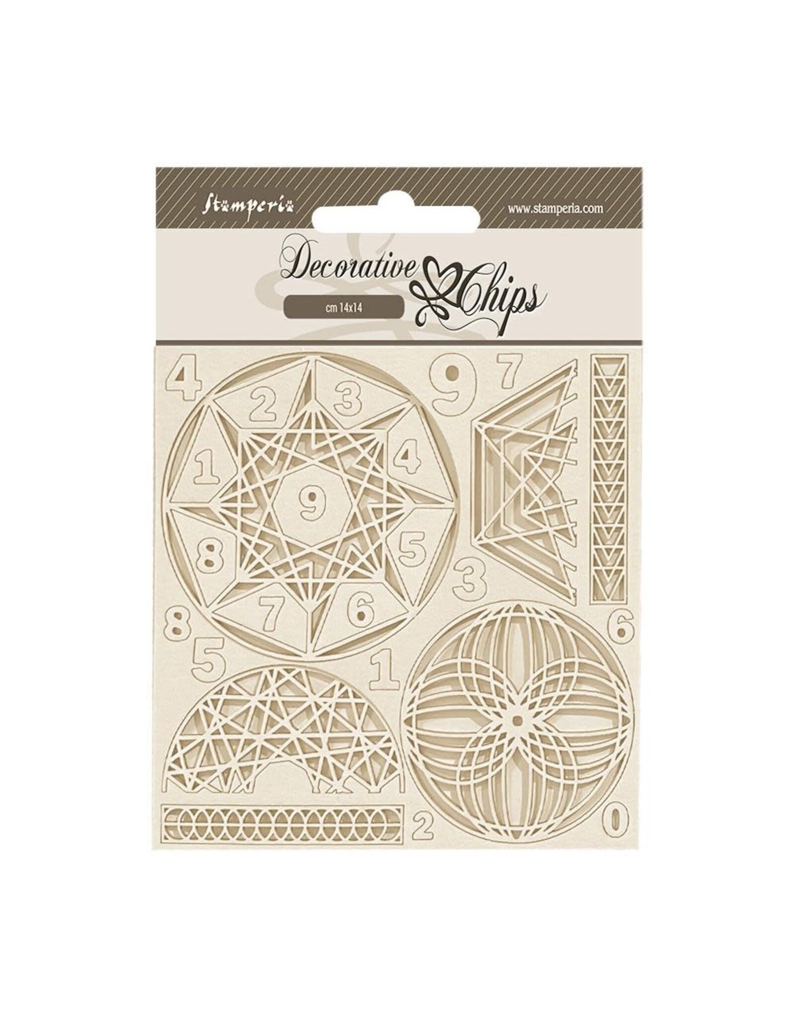 STAMPERIA STAMPERIA FORTUNE NUMBERS 5.5x5.5 LARGE DECORATIVE CHIPS