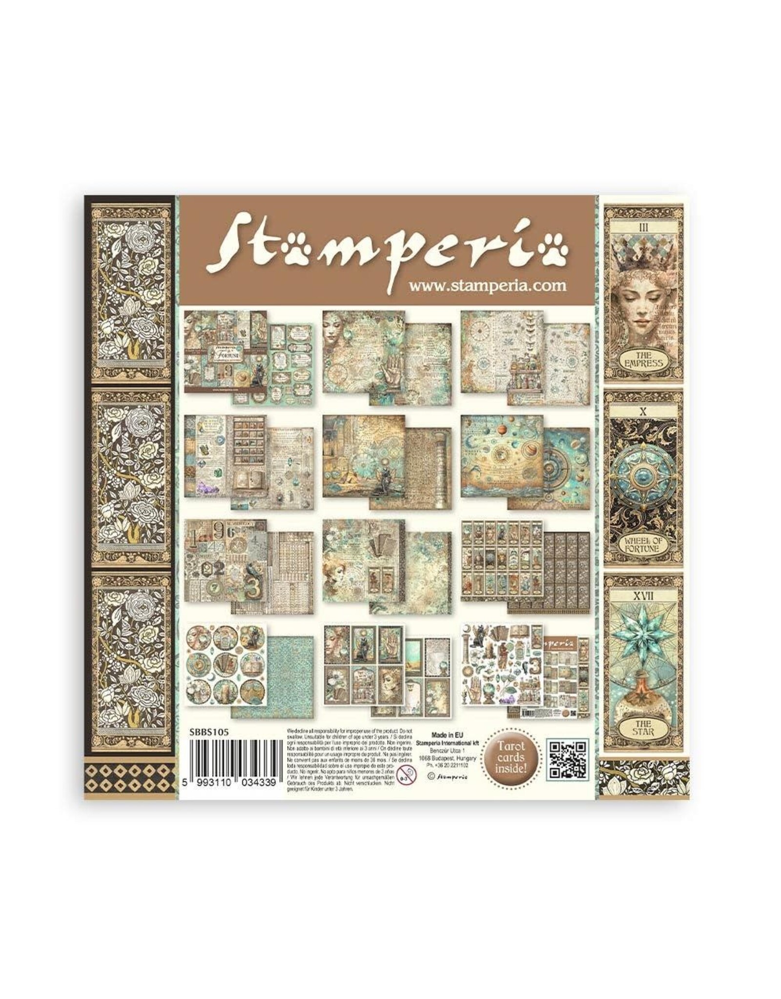 STAMPERIA STAMPERIA FORTUNE 8x8 COLLECTION PACK 10 SHEETS