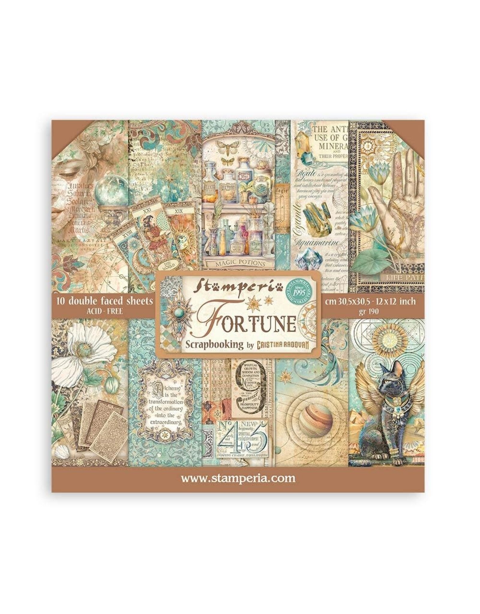 STAMPERIA STAMPERIA FORTUNE 12X12 COLLECTION PACK 10 SHEETS