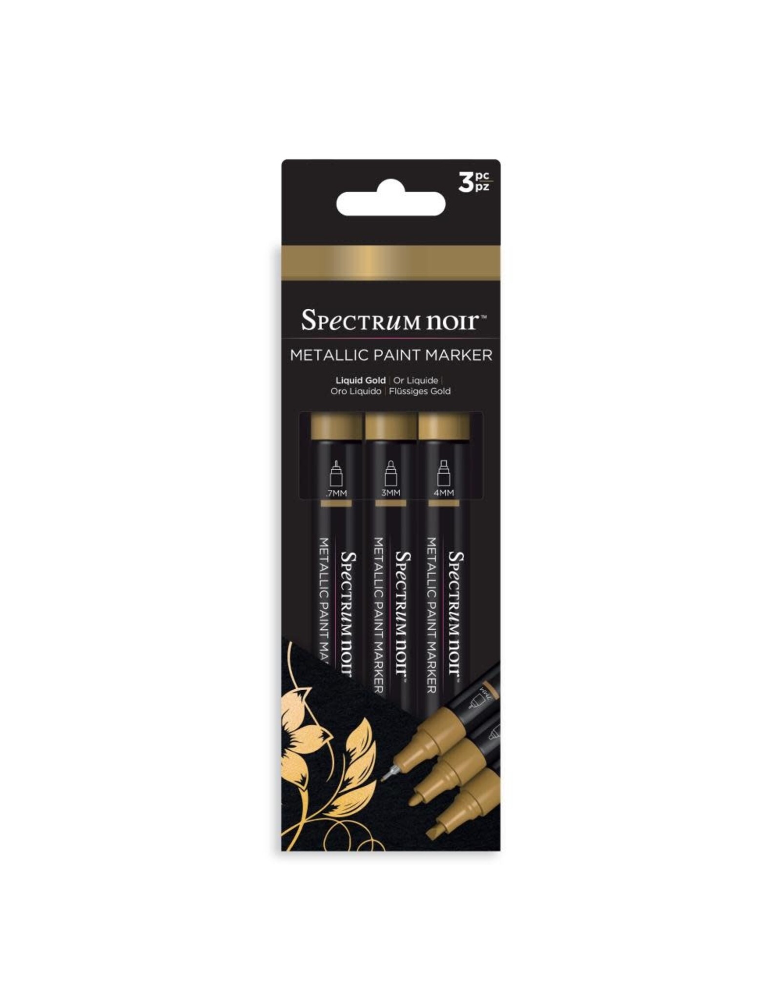 SPECTRUM NOIR SPECTRUM NOIR LIQUID GOLD METALLIC PAINT MARKERS 3/PK