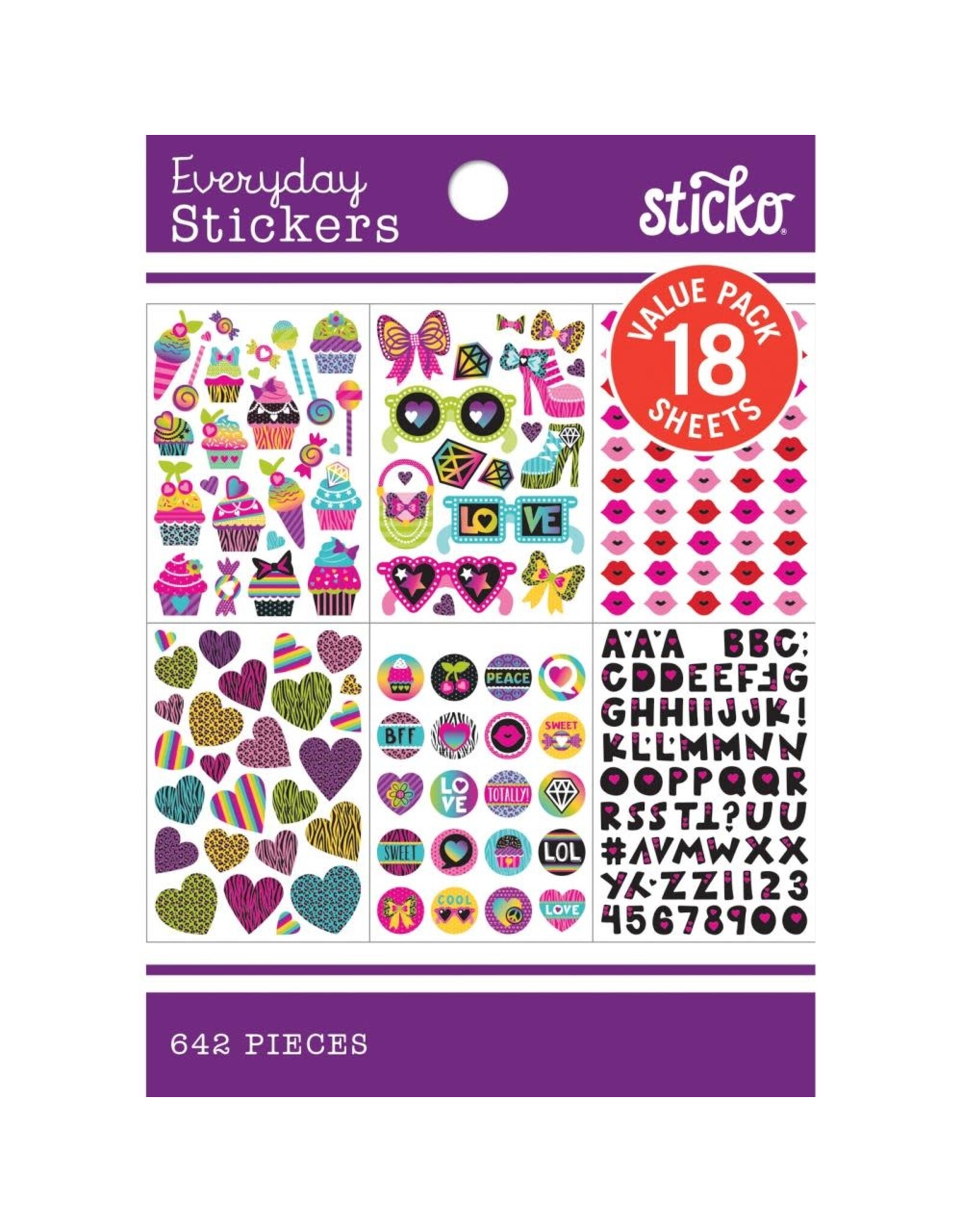 AMERICAN CRAFTS AMERICAN CRAFTS STICKO GIRLY ICONS THEMED STICKERS VARIETY PACK