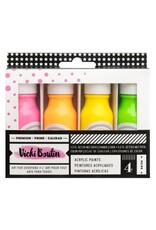 AMERICAN CRAFTS AMERICAN CRAFTS VICKI BOUTIN MIXED MEDIA NEON ACRYLIC PAINT 4PK
