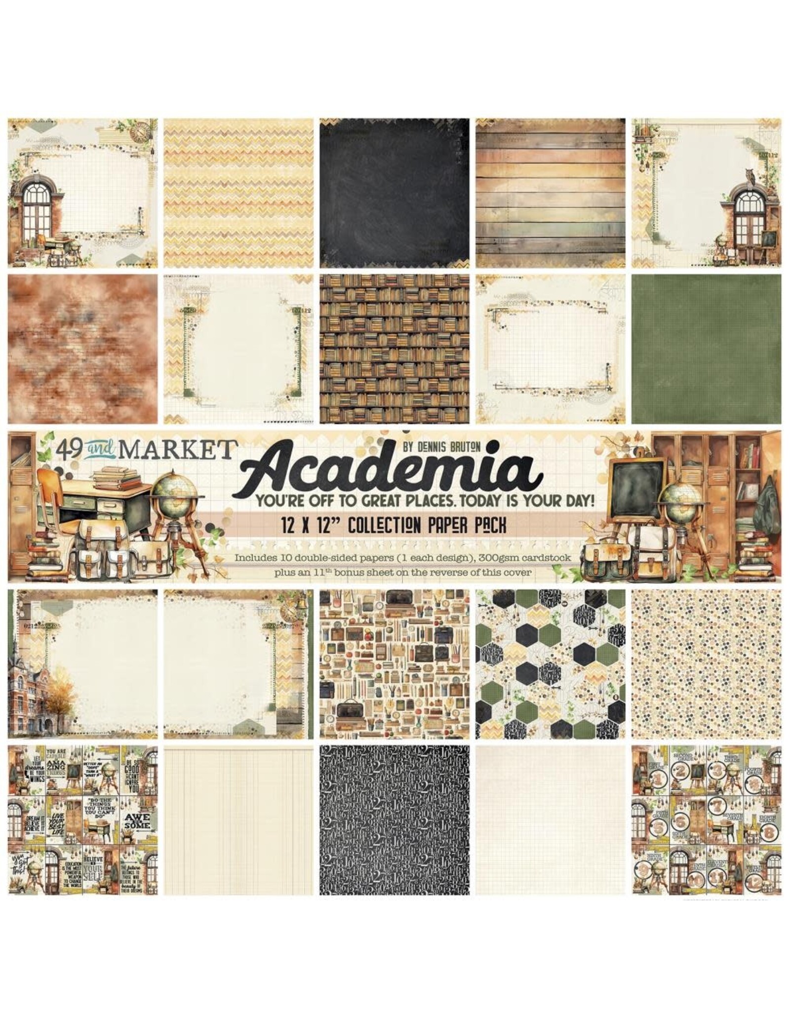 49 AND MARKET 49 AND MARKET ACADEMIA 12x12 COLLECTION PACK