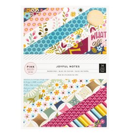 PINK PAISLEE GOLD FOIL, JOYFUL NOTES PAPER PAD 6X8