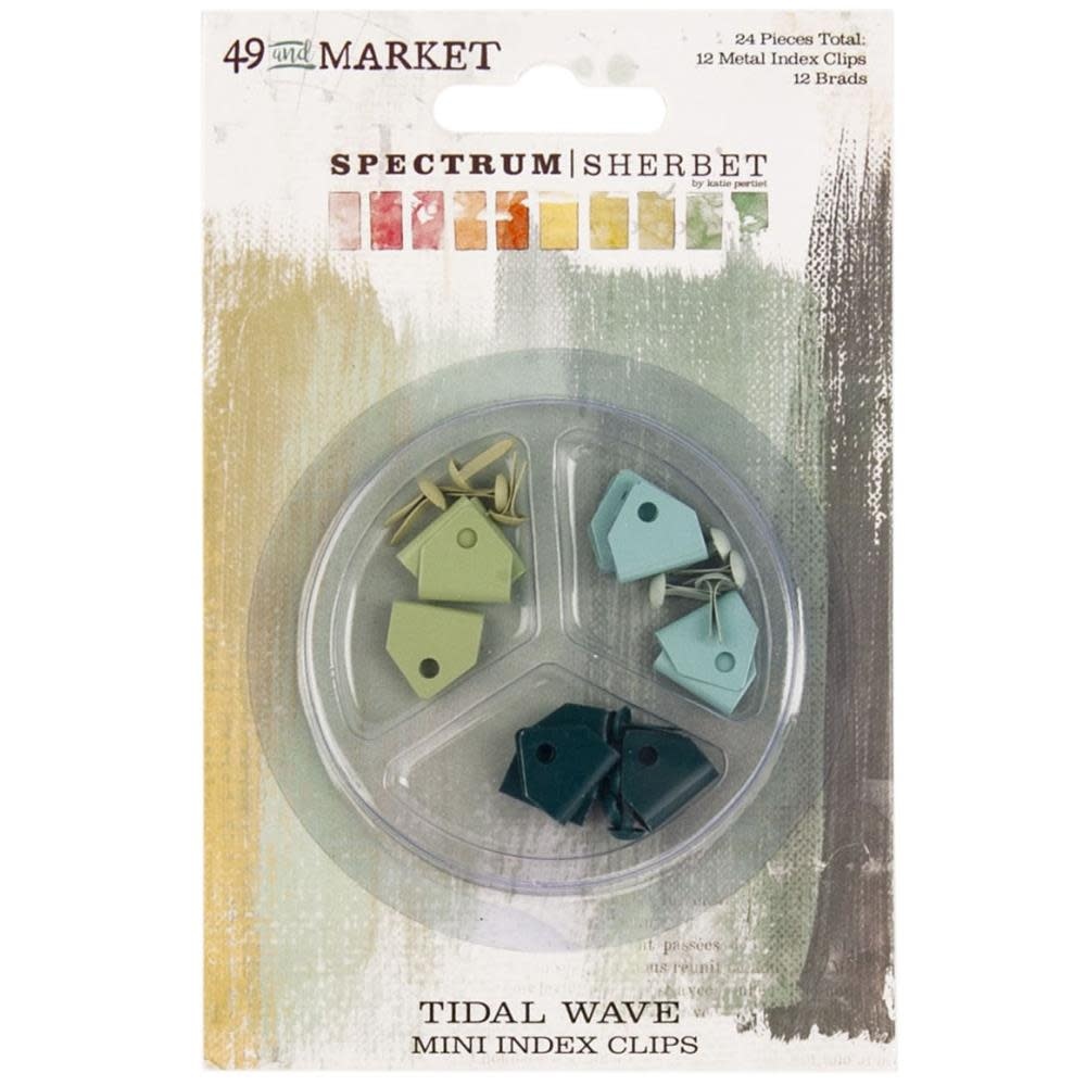 49 AND MARKET 49 AND MARKET SPECTRUM SHERBET TIDAL WAVE MINI INDEX CLIPS 12/PK
