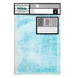 AMERICAN CRAFTS AMERICAN CRAFTS VICKI BOUTIN SCRIPT 5x7 MIXED MEDIA STENCILS 3PK