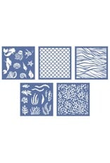 CRAFTERS COMPANION CRAFTER'S COMPANION ENCHANTED OCEAN OCEAN VIBES 8x8 STENCIL SET 2/PK