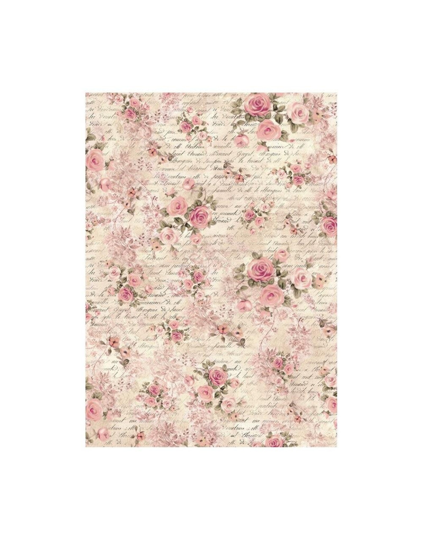 STAMPERIA STAMPERIA SHABBY ROSE ASSORTED A6 RICE PAPER BACKGROUNDS 8/PK