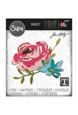 SIZZIX SIZZIX TIM HOLTZ THINLITS BRUSHSTROKE FLOWERS #4  DIE SET