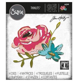 SIZZIX SIZZIX TIM HOLTZ THINLITS BRUSHSTROKE FLOWERS #4  DIE SET