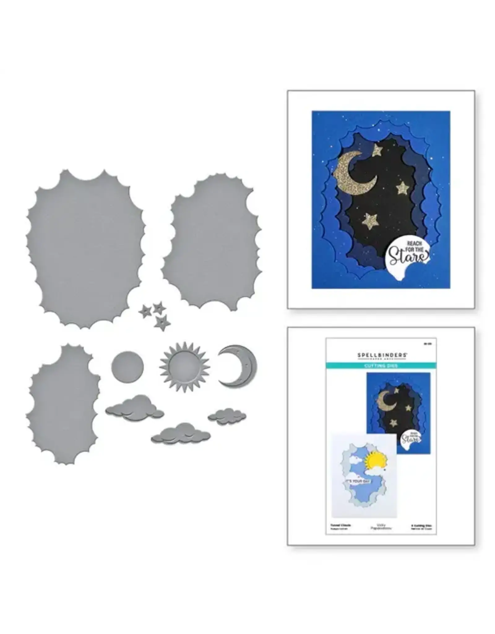 SPELLBINDERS SPELLBINDERS VICKY PAPAIOANNOU TUNNEL SCAPES COLLECTION TUNNEL CLOUDS DIE SET