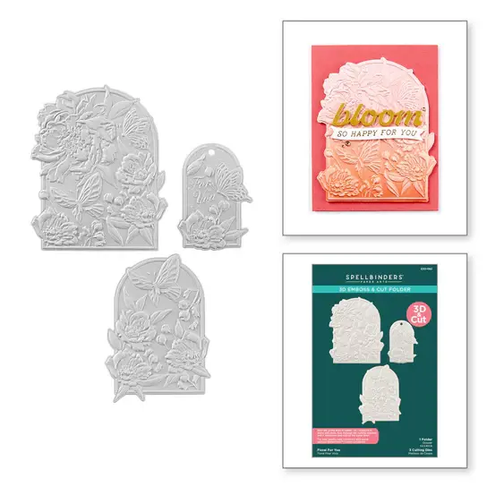 SPELLBINDERS SPELLBINDERS SEALED 3D BOTANICAL COLLECTION FLORAL FOR YOU 3D EMBOSS & CUT EMBOSSING FOLDER & DIE SET