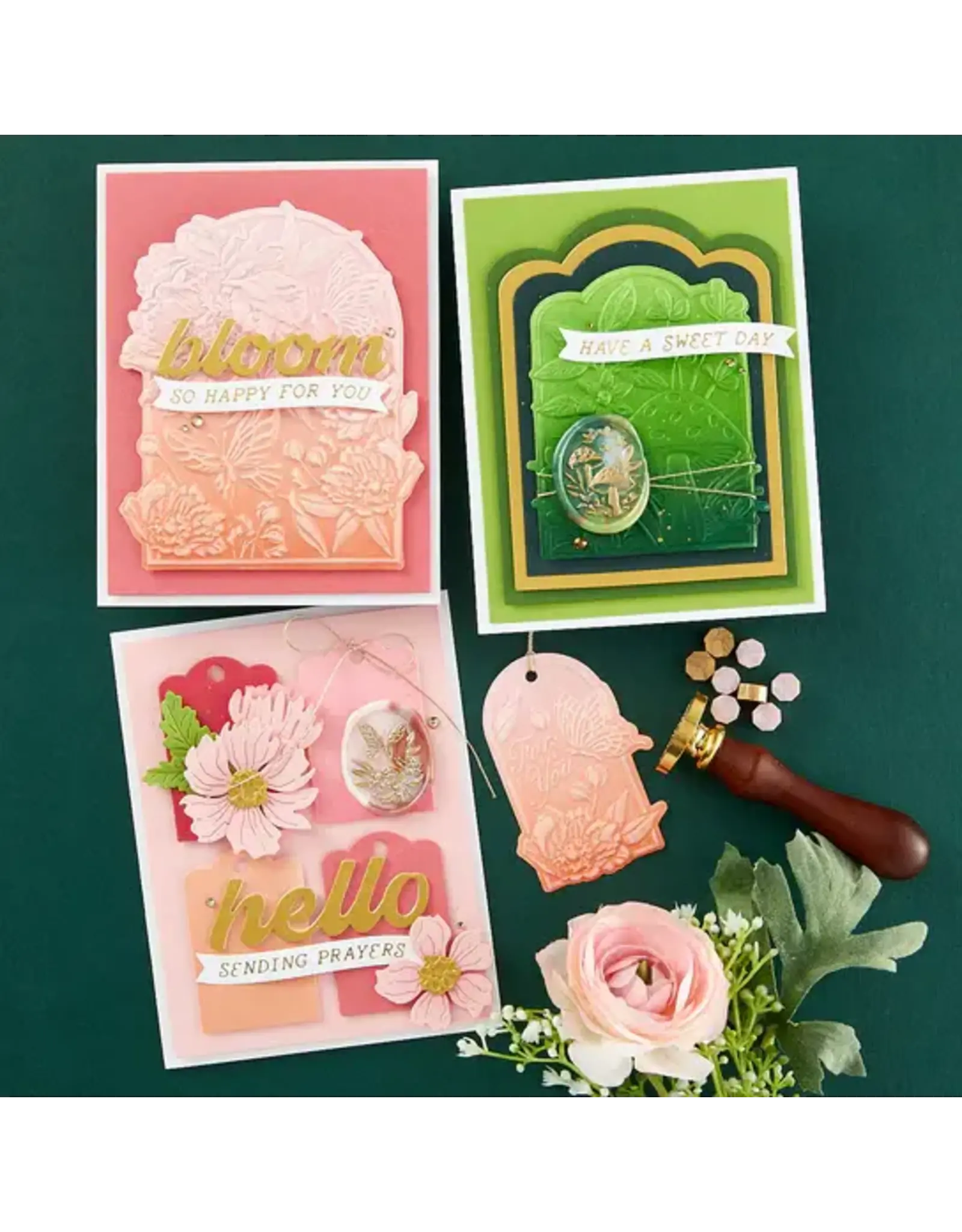 SPELLBINDERS SPELLBINDERS SEALED 3D BOTANICAL COLLECTION FLORAL FOR YOU 3D EMBOSS & CUT EMBOSSING FOLDER & DIE SET