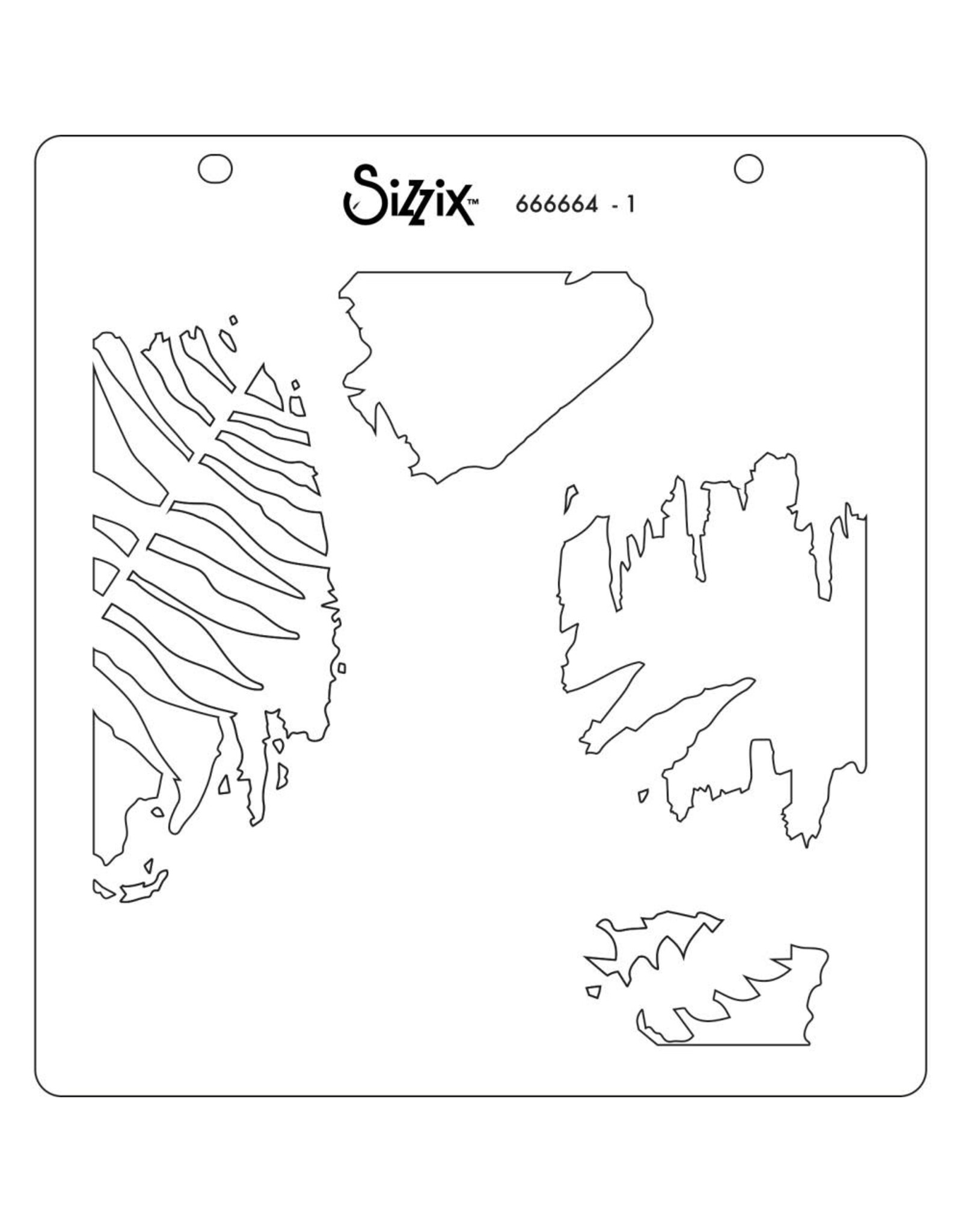 SIZZIX SIZZIX FERN 6x6 LAYERED STENCIL SET 4/PK