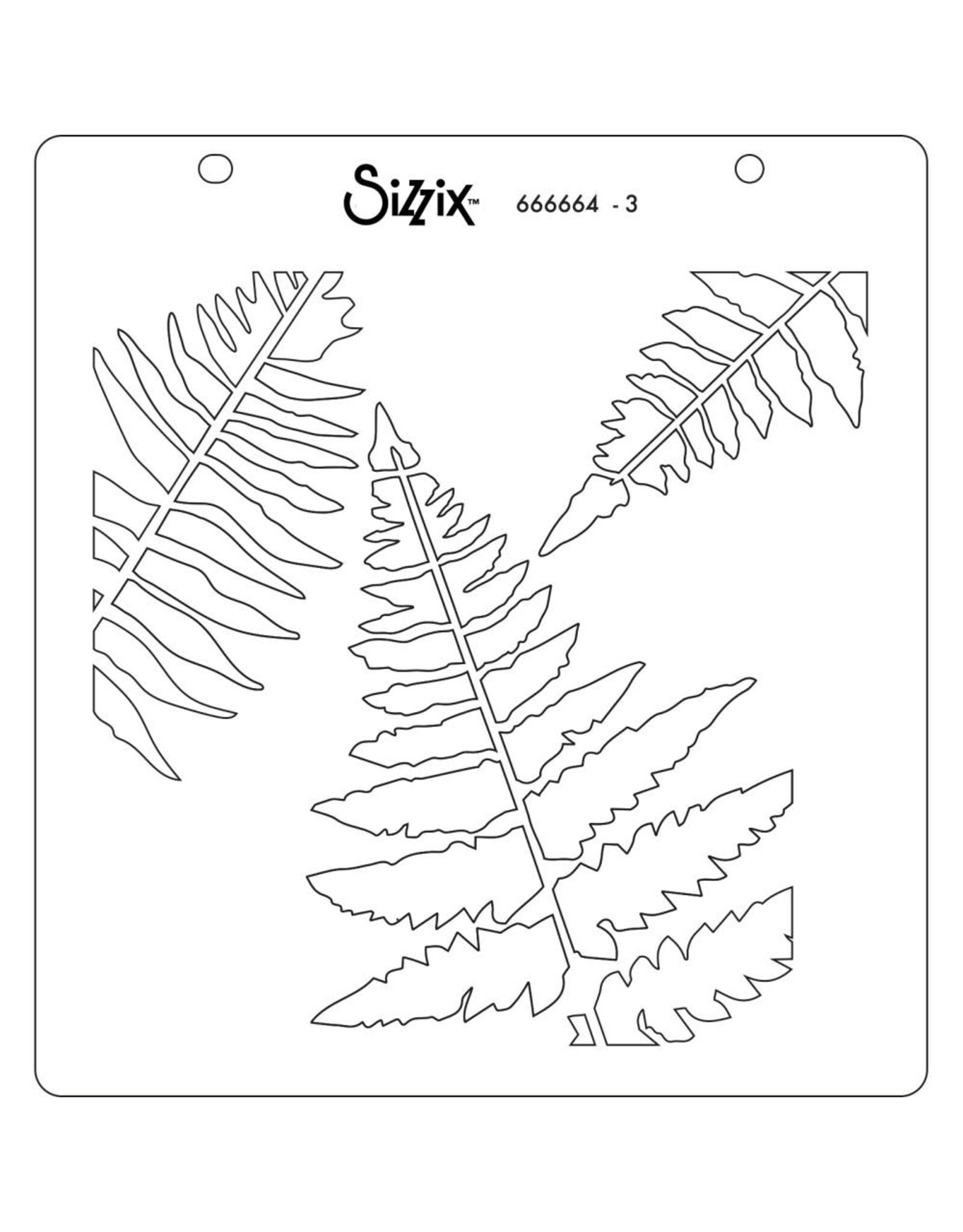SIZZIX SIZZIX FERN 6x6 LAYERED STENCIL SET 4/PK