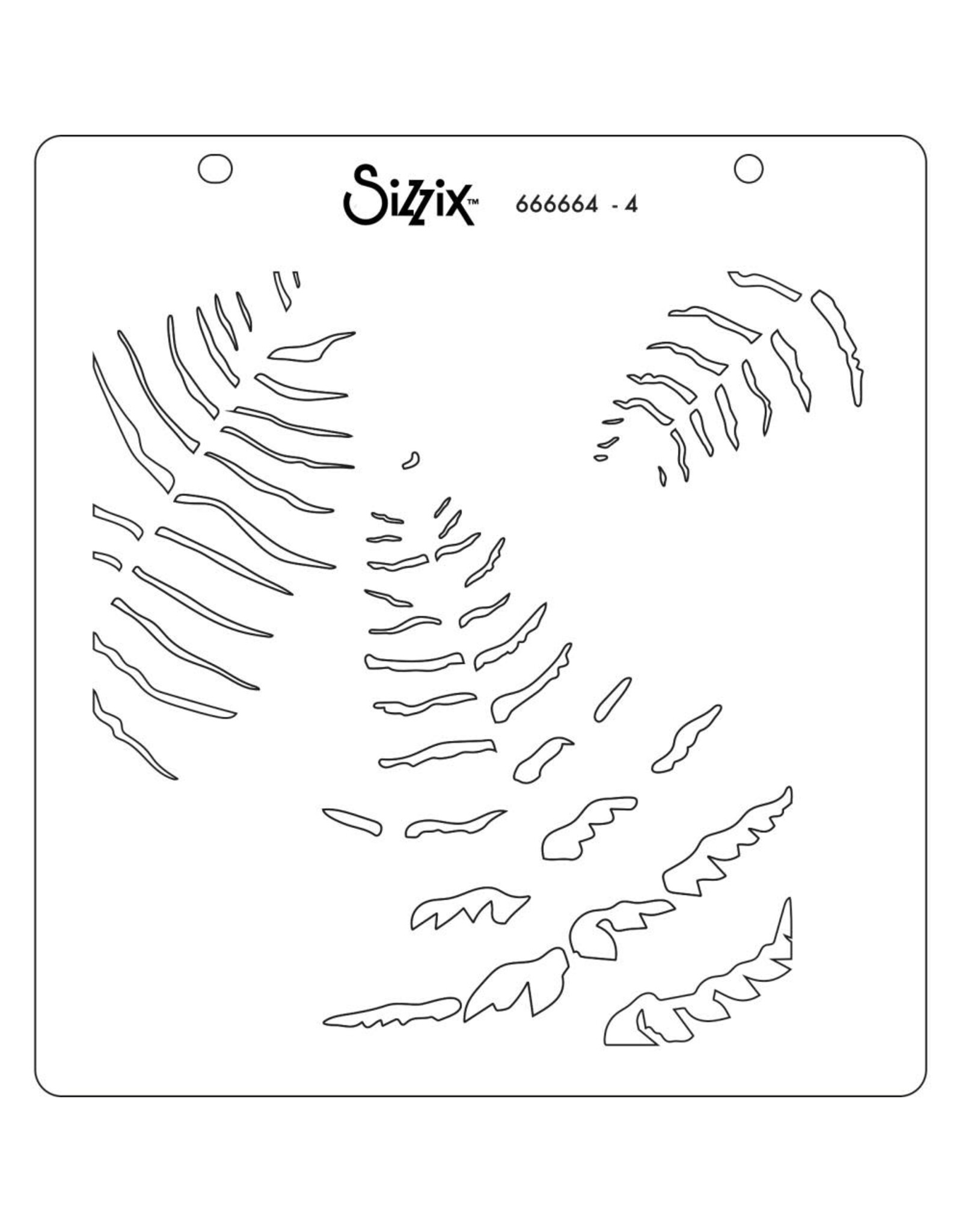 SIZZIX SIZZIX FERN 6x6 LAYERED STENCIL SET 4/PK