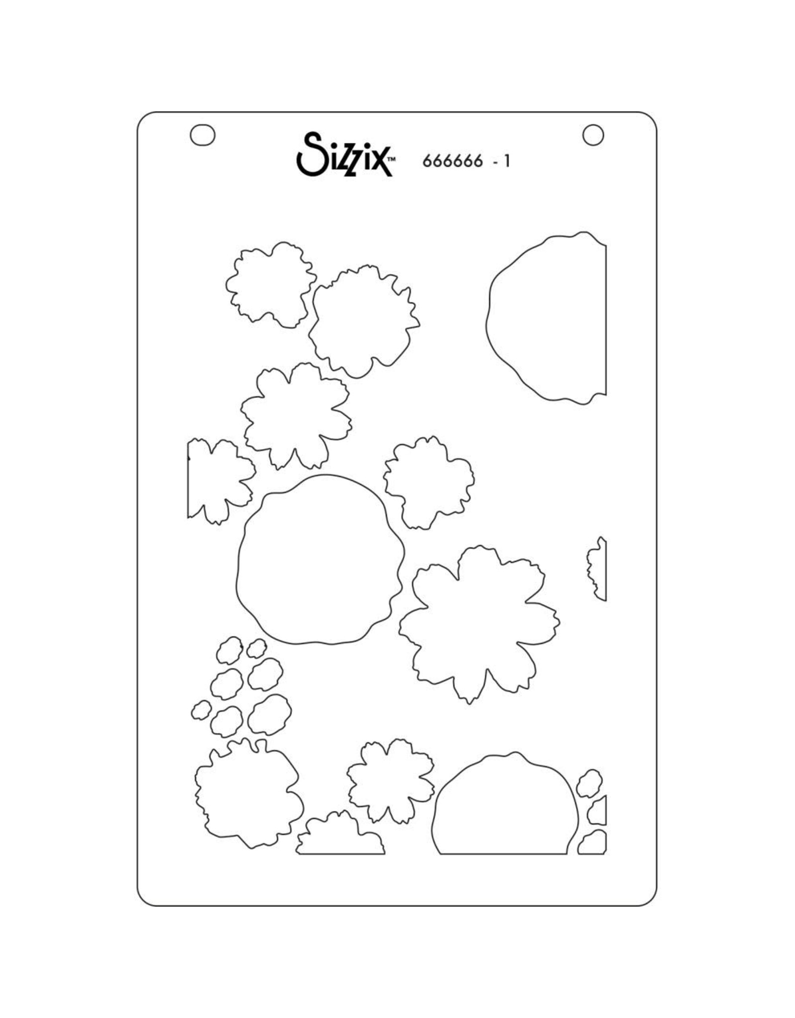 SIZZIX SIZZIX ABSTRACT BLOOMS A6 LAYERED STENCIL SET 4/PK