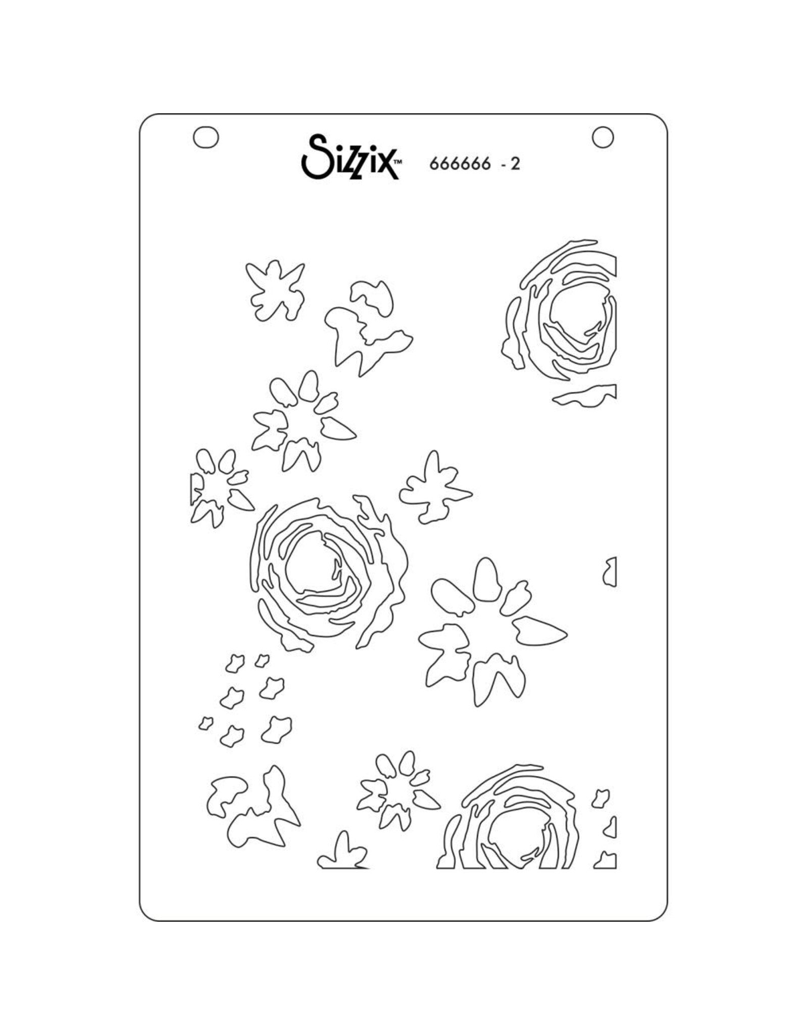 SIZZIX SIZZIX ABSTRACT BLOOMS A6 LAYERED STENCIL SET 4/PK