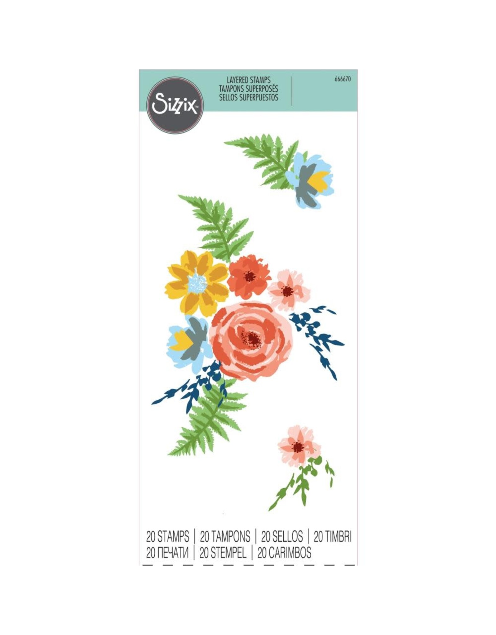 SIZZIX SIZZIX PAINTED FLORALS LAYERED CLEAR STAMP SET