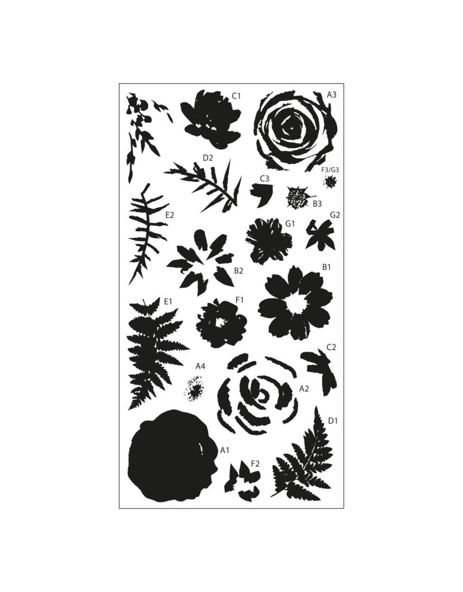 SIZZIX SIZZIX PAINTED FLORALS LAYERED CLEAR STAMP SET