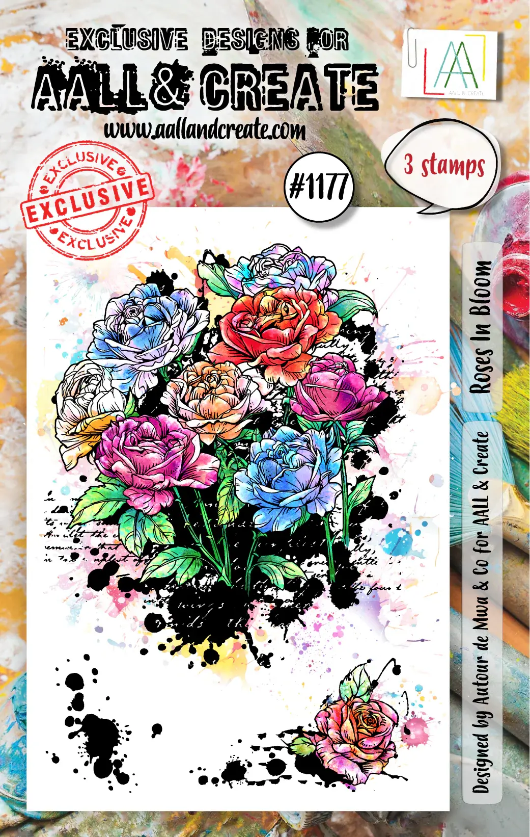 AALL & CREATE AALL & CREATE AUTOUR DE MWA #1177 ROSES IN BLOOM A7 CLEAR STAMP SET