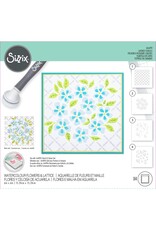 SIZZIX SIZZIX WATERCOLOR FLOWERS & LATTICE 6x6 LAYERED STENCIL SET 4/PK