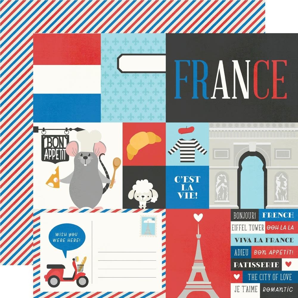 SIMPLE STORIES SIMPLE STORIES SAY CHEESE EPIC FRANCE 12x12 CARDSTOCK