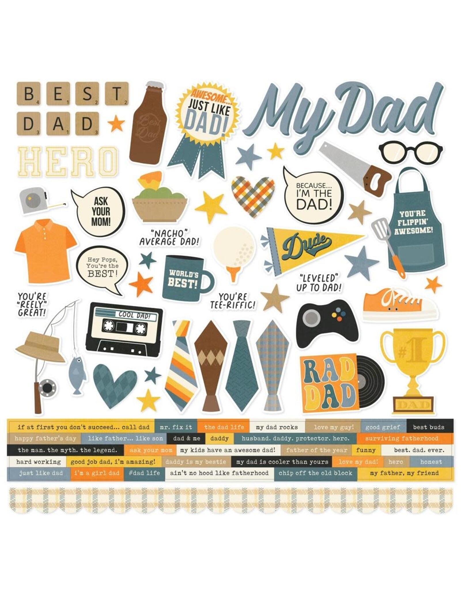 SIMPLE STORIES SIMPLE STORIES FATHER'S DAY 12x12 CARDSTOCK STICKERS