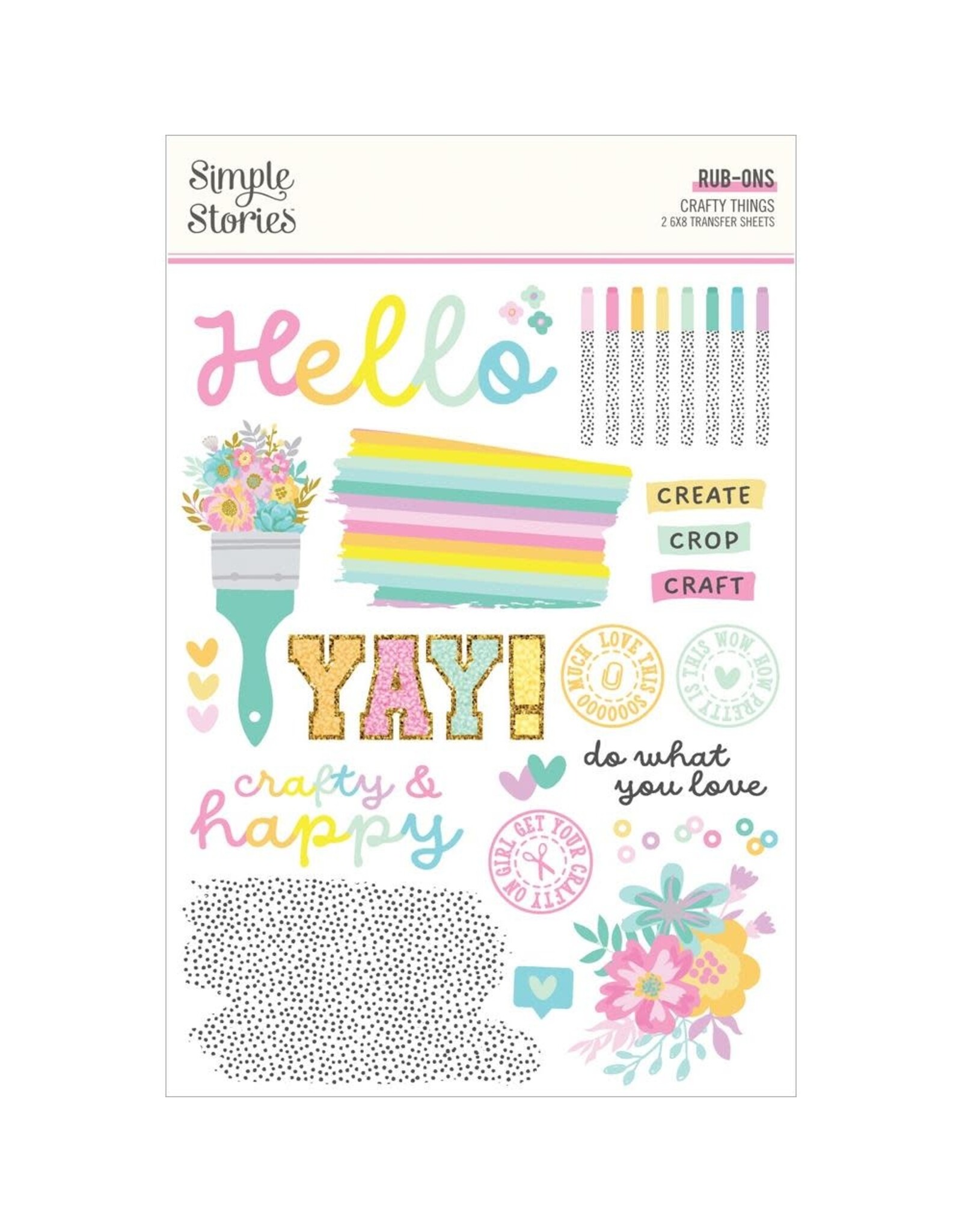 SIMPLE STORIES SIMPLE STORIES CRAFTY THINGS 6x8 RUB-ONS 2/PK